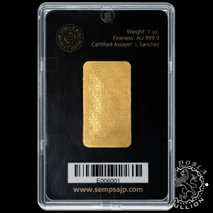 Lingote de Oro 1 oz - SEMPSA_anverso slab