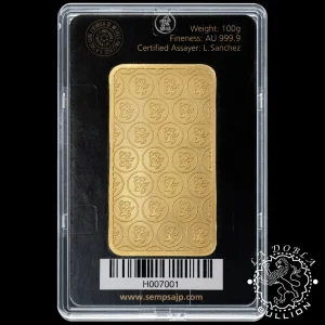Lingote de Oro 100 g - SEMPSA_anverso slab