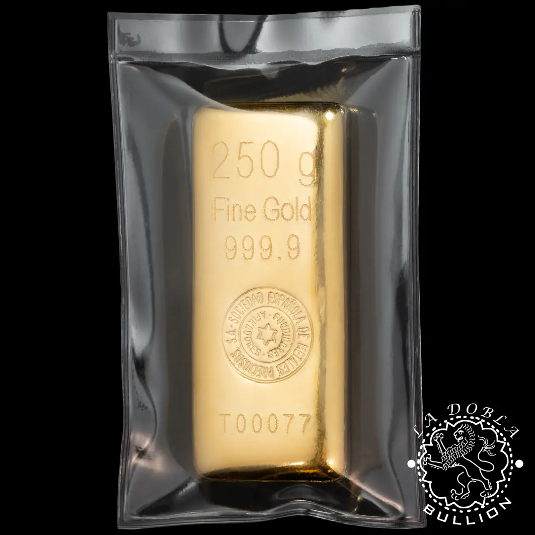 Lingote de Oro 250 g - SEMPSA_reverso empaquetado