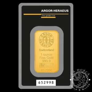 Lingote 1 oz de Oro - ARGOR-HERAEUS_anverso
