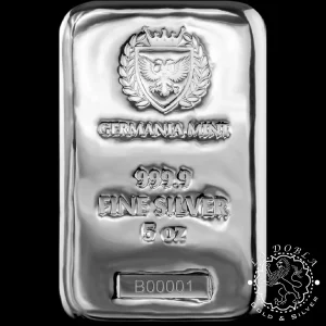 Lingote 5 oz de Plata - GERMANIA MINT_anverso