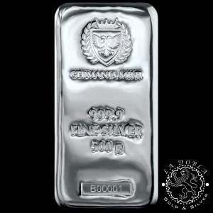 Lingote 500 g de Plata - GERMANIA MINT_anverso
