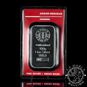 Lingote de Plata 100 g Argor-Heraeus - Anverso