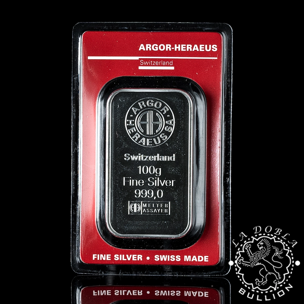 Lingote de Plata 100 g Argor-Heraeus - Anverso