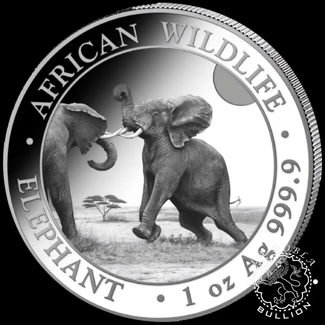 2024 - 1 Onza de Plata BU - Elefante - SOMALIA_reverso