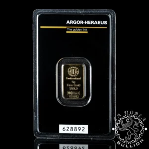 Lingote de Oro 5 g – ARGOR-HERAEUS - Anverso