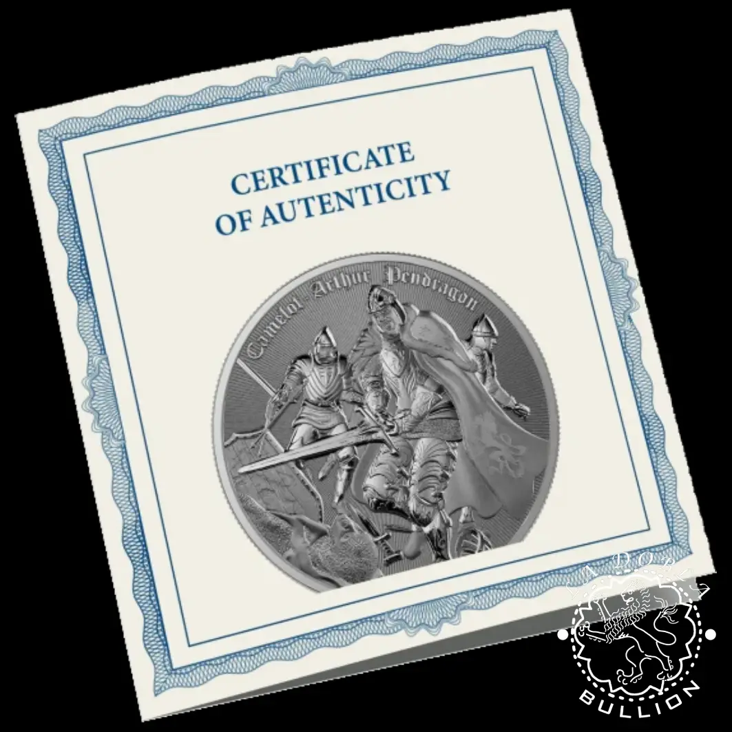 2023 - 1 Onza de Plata Proof - Camelot - Arturo Pendragon - Niue_anverso CoA