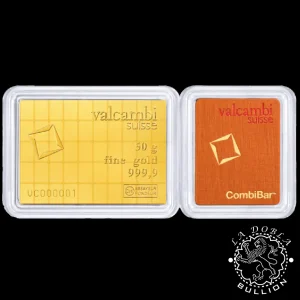 Lingote de Oro CombiBar™ 50 x 1 g - Valcambi_reverso