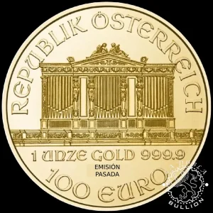 Moneda de Oro Filarmónica 1 oz BU - Austria - Emision Pasada_reverso