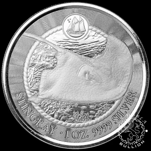 Moneda de Plata Raya 1 oz Proof Like - Islas Caimán - 2023_reverso