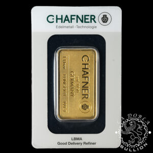 Lingote de Oro 1 oz - C.Hafner - Anverso Estuche