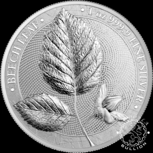 Moneda de Plata Mythical Forest - Beech Leaf - 1 oz BU - 2023 - Anverso