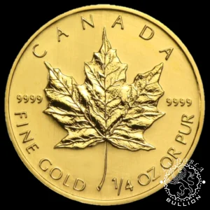 Moneda De Oro Maple Leaf 1-4 oz BU - Canadá - EMISIÓN PASADA_reverso