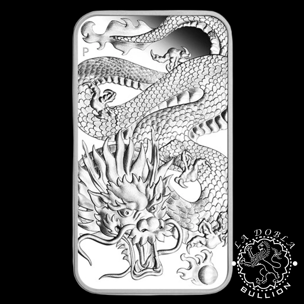 Lingote Moneda de Plata Dragón 1 oz - Australia - Emisiones Pasadas - Reverso
