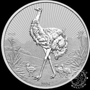 Moneda de Plata Emú & Bebés 2 oz BU - Australia - 2024 - Reverso