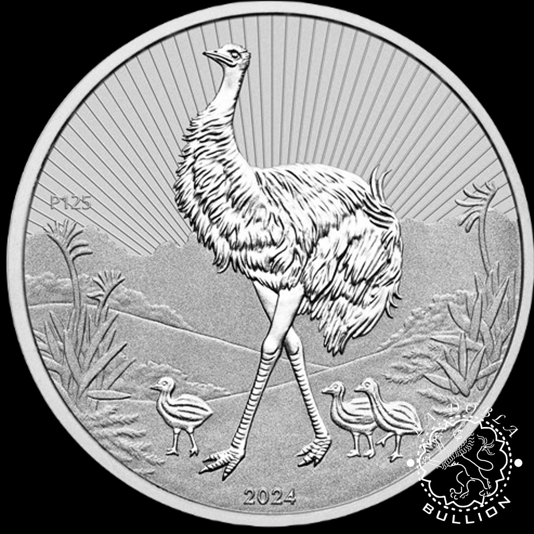 Moneda de Plata Emú & Bebés 2 oz BU - Australia - 2024 - Reverso