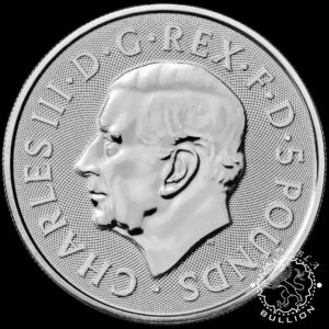 Moneda de Plata Tudor Beasts Dragon 2 oz BU - Reino Unido - 2024 - Anverso