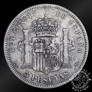 1870 - 1898 - 5 Pesetas de Plata - ESPAÑA - Reverso