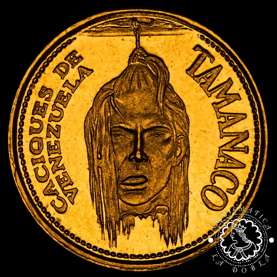 Moneda de Oro Caciques de Venezuela - 1.5 gramos - 1961 - Imagen 3
