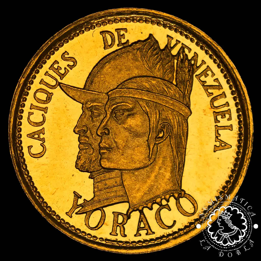 Moneda de Oro Caciques de Venezuela - 1.5 gramos - 1961 - Imagen 2