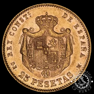 Moneda de Oro 25 Pesetas - España - 1877 - 1885