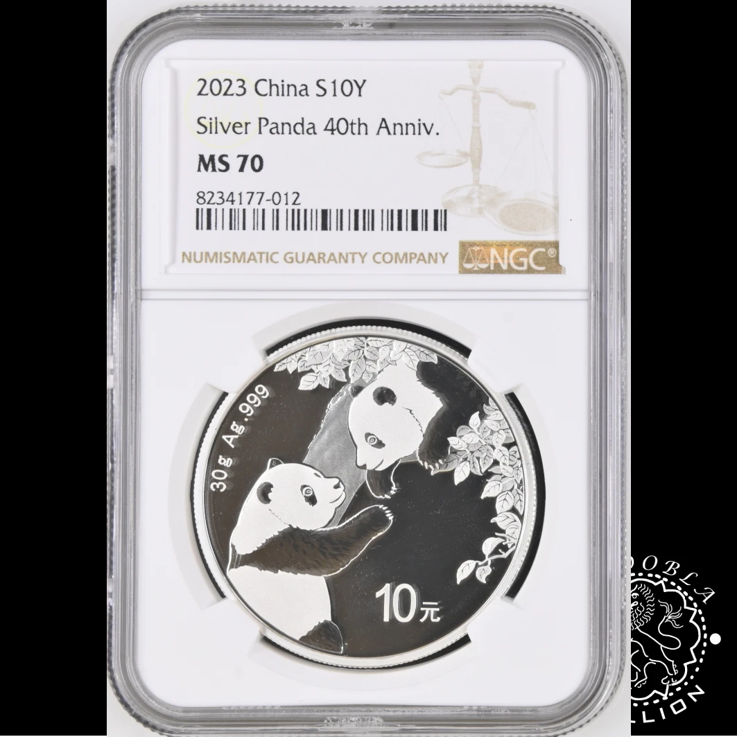 Moneda de Plata Panda 30 g BU - China - 2023 - Encapsulada por NGC - MS70 - Reverso