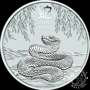 Moneda de Plata Serie Lunar III Serpiente 2 oz BU - Australia - 2025 - Reverso