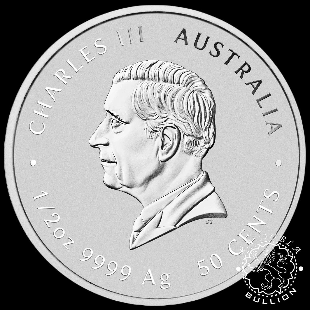 Moneda de Plata Serie Lunar III Serpiente 1 2 oz BU - Australia - 2025 - Anverso