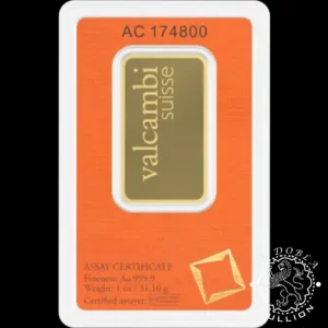 Lingote de Oro 1 oz - VALCAMBI - Anverso