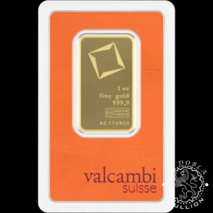 Lingote de Oro 1 oz - VALCAMBI - Reverso