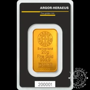 Lingote de Oro 20 g Kinebar - ARGOR-HERAEUS - Anverso