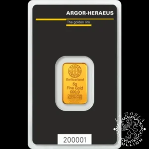 Lingote de Oro 5 g Kinebar - ARGOR-HERAEUS - Anverso