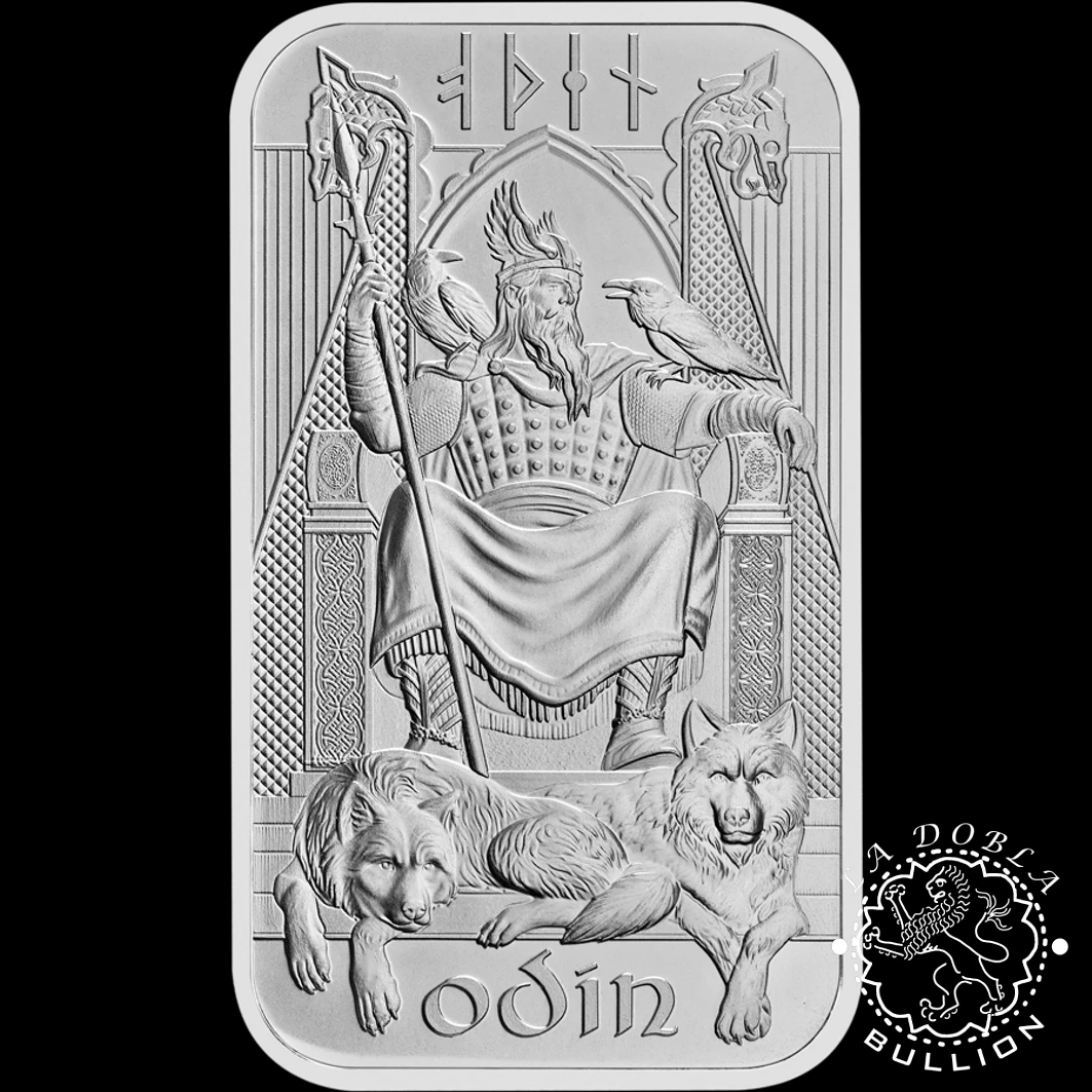 Lingote de Plata Norse Gods Odin 1 oz - Royal Mint & Germania Mint - Reverso