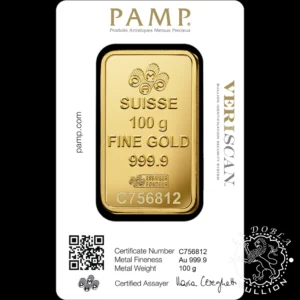Lingote de Oro Lady Fortuna 100 g - PAMP - Reverso