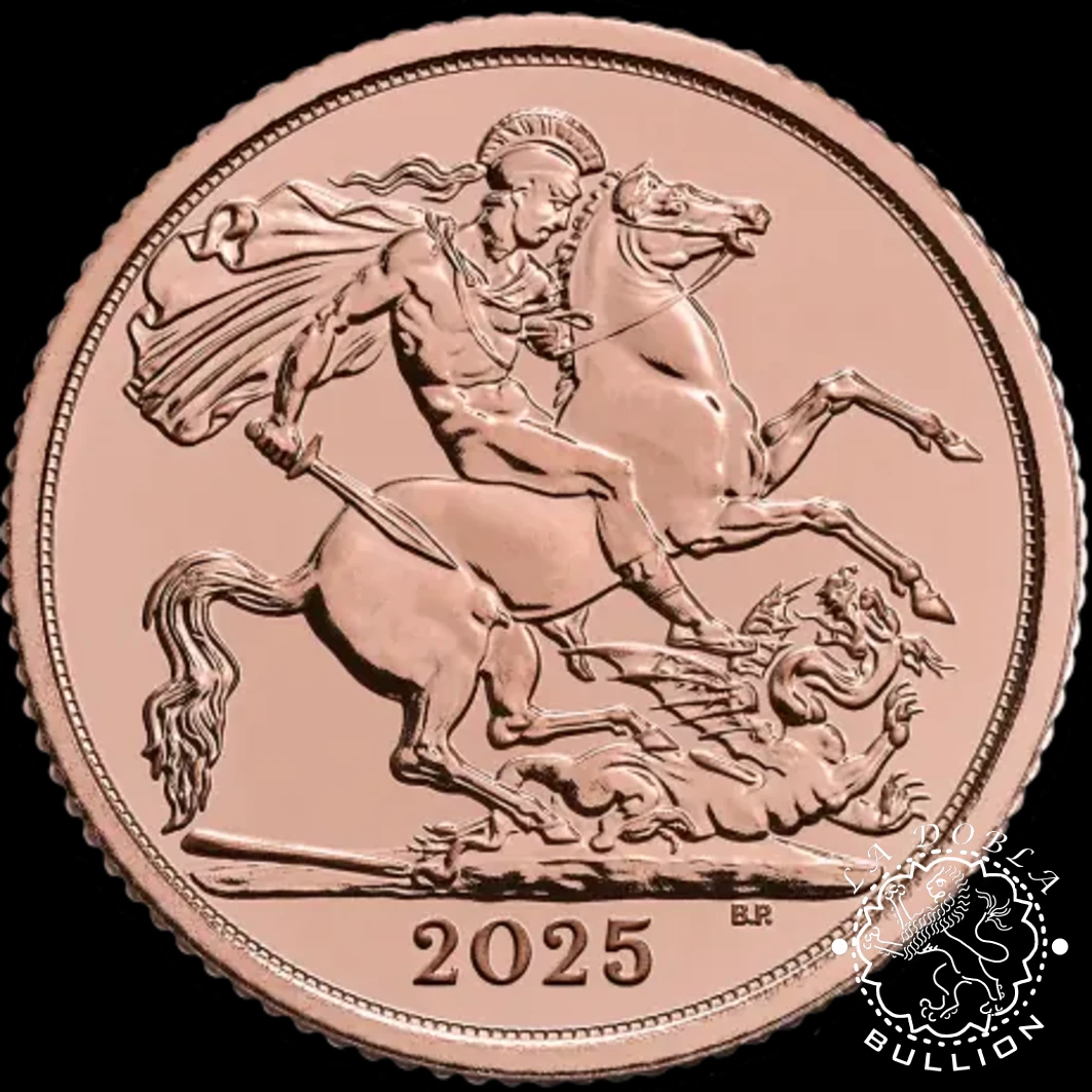 Moneda de Oro Medio Soberano - Reino Unido - 2025 - Reverso