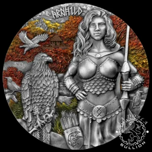 Moneda de Plata Valkyries Arnhild 2 oz Altorrelieve - Germania - 2025 - Reverso