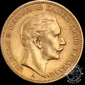 Moneda de Oro 20 Marcos Alemanes Guillermo II - Prusia - 1888-1913 - Anverso