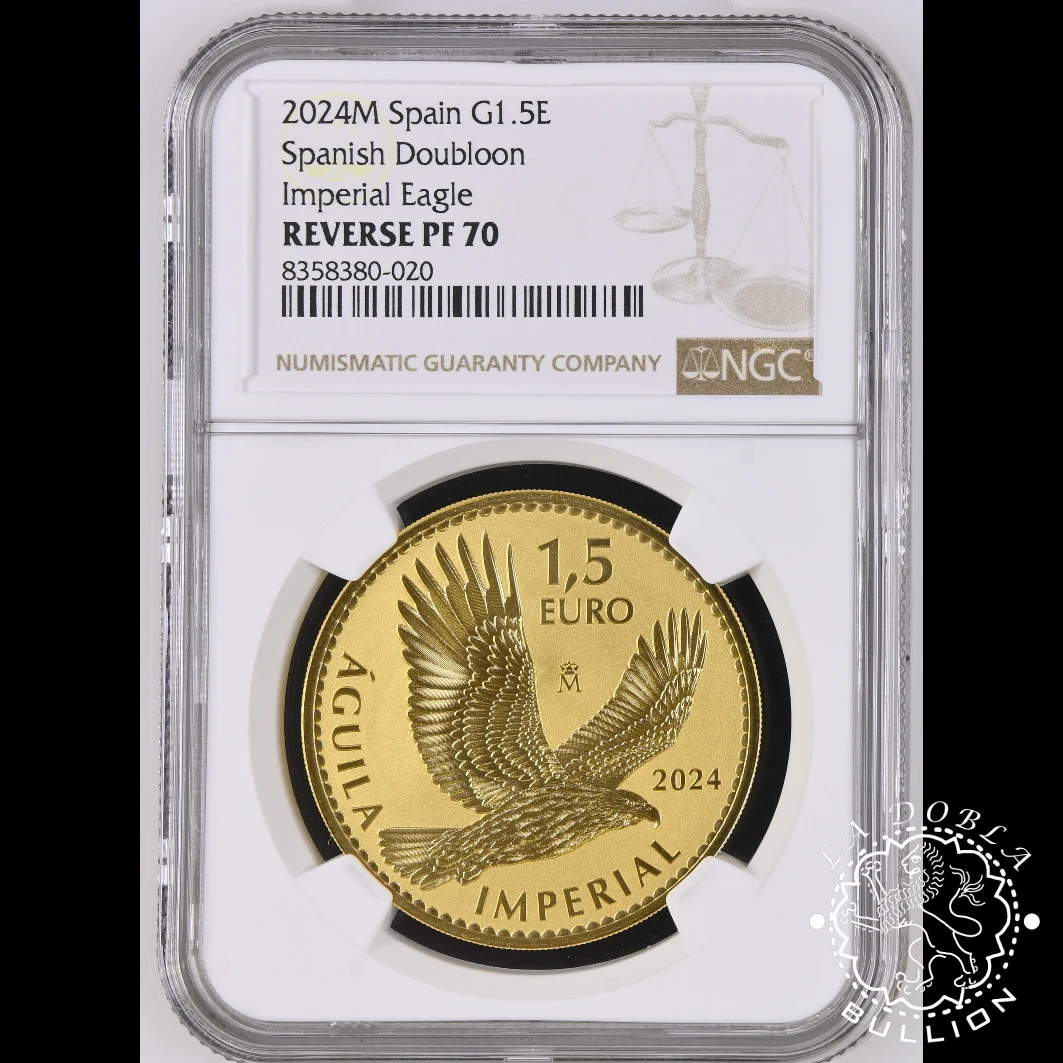 Moneda de Oro Águila Imperial 1 oz Proof Inverso - España - 2024 - NGC PF70 - Reverso Cápsula