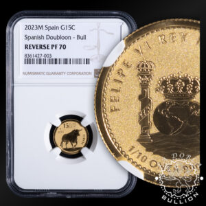 Moneda de Oro Toro 110 oz Proof Inverso – España – 2023 – Encapsulada por NGC