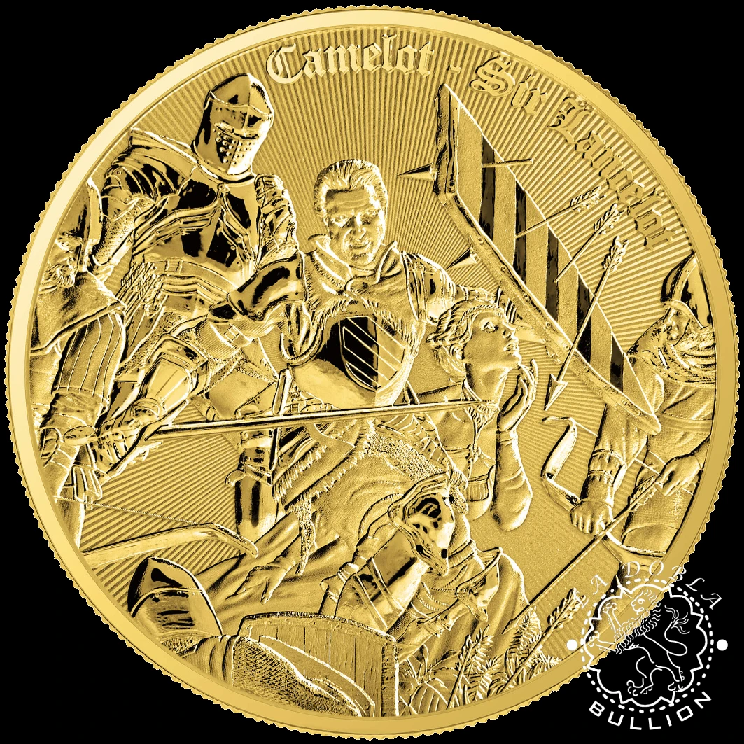 Moneda de Plata Camelot Sir Lancelot 1 oz BU Full Gilding - Niue - 2024 - Reverso
