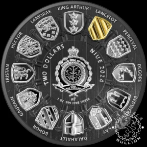 Moneda de Plata Camelot Sir Lancelot 1 oz BU Multimetal - Niue - 2024 - Anverso