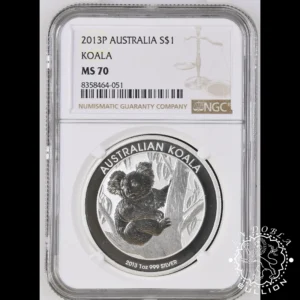 Moneda de Plata Koala 1 oz BU - Australia - 2013 - NGC MS70