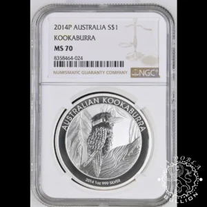 Moneda de Plata Kookaburra 1 oz BU - Australia - 2014 - NGC MS70