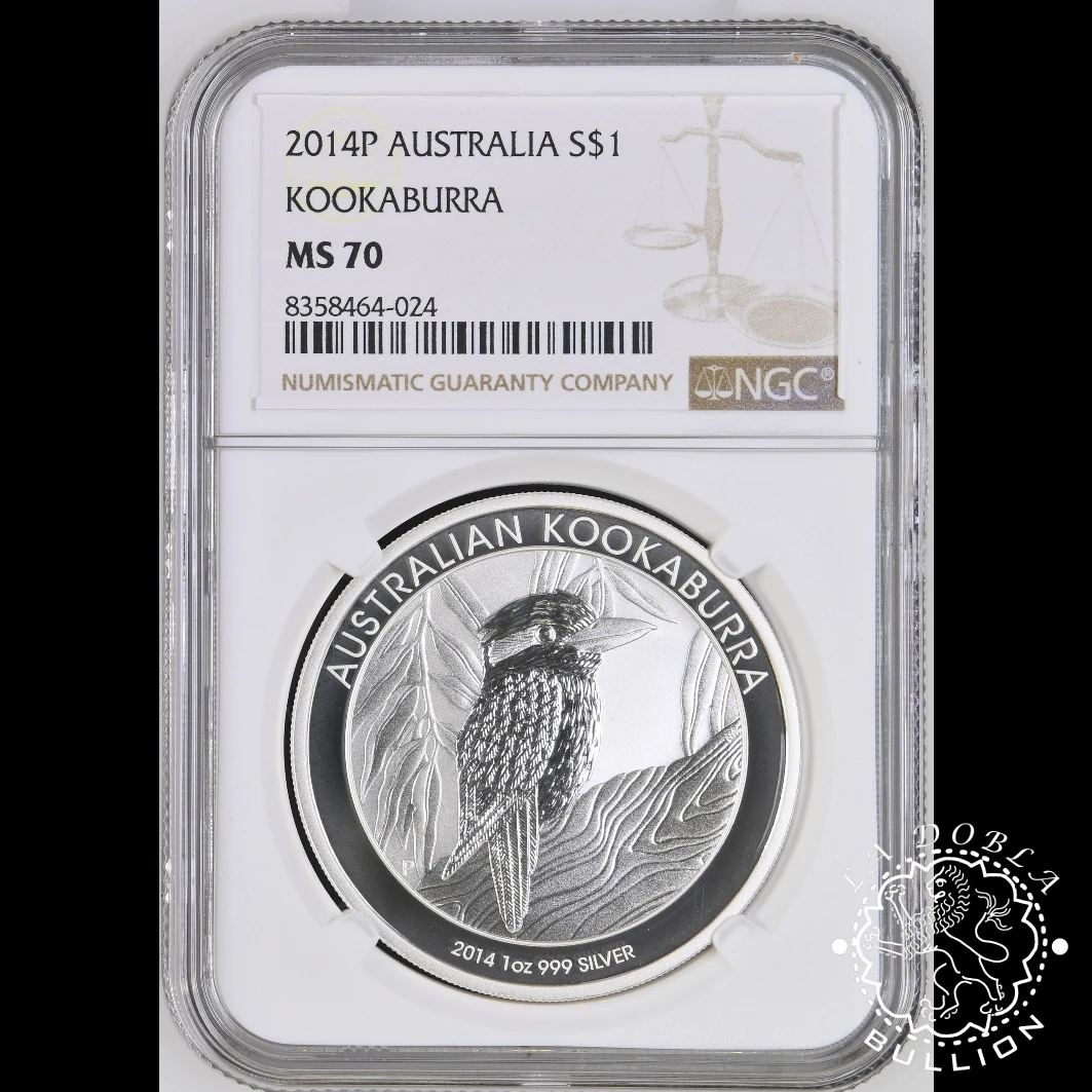 Moneda de Plata Kookaburra 1 oz BU - Australia - 2014 - NGC MS70