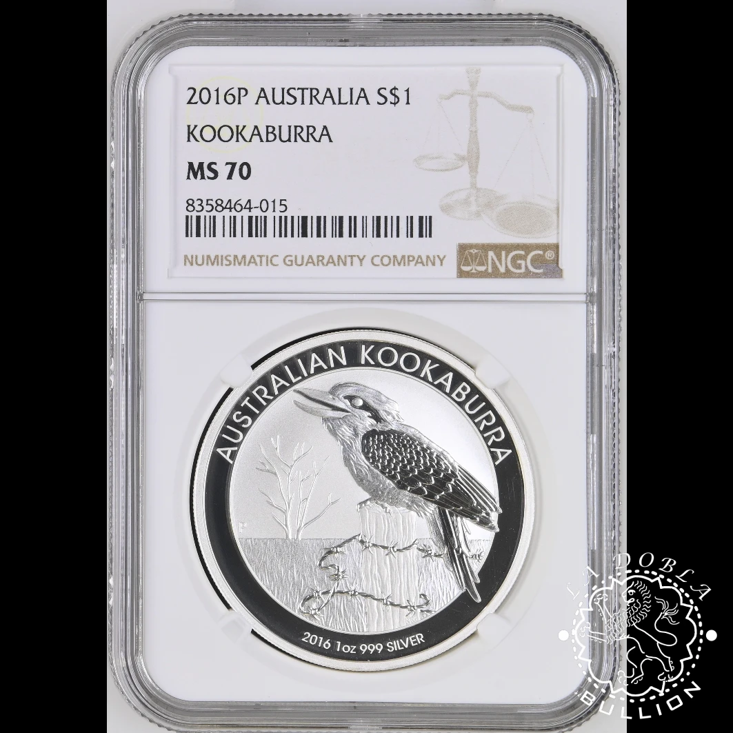 Moneda de Plata Kookaburra 1 oz BU - Australia - 2016 - NGC MS70