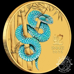 Moneda de Oro Lunar Series III Serpiente 1 10 oz Color - Australia - 2025 - Reverso