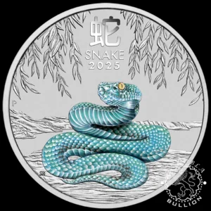 Moneda de Plata Serie Lunar III Serpiente 1 oz Coloreada - Australia - 2025 - Reverso
