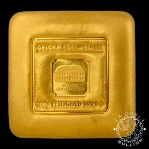 Lingote de Oro Troquelado 100 g - GEIGER - Reverso