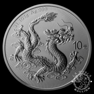 Moneda de Plata Dragón 1 oz BU - China - 2025 Reverso