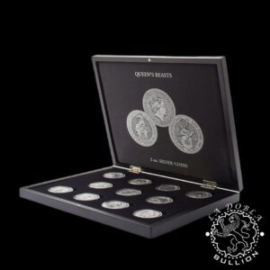 Leuchtturm - Estuche VOLTERRA UNO para la Serie Queen's Beasts de Plata - Abierto